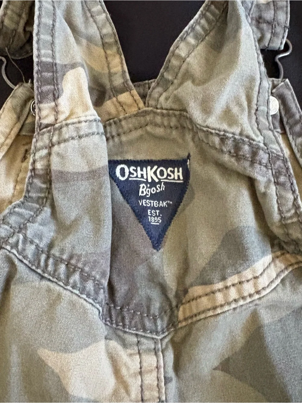 Vintage OshKosh B'gosh Kids Camouflage Overalls - Green & Tan ✨🪖